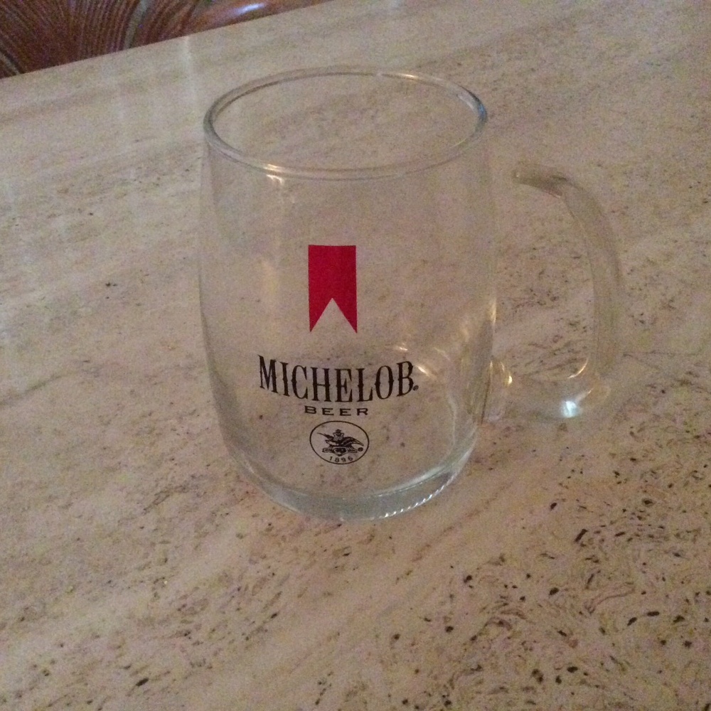 Michelob Beer Open Handle Glass Mug Stein